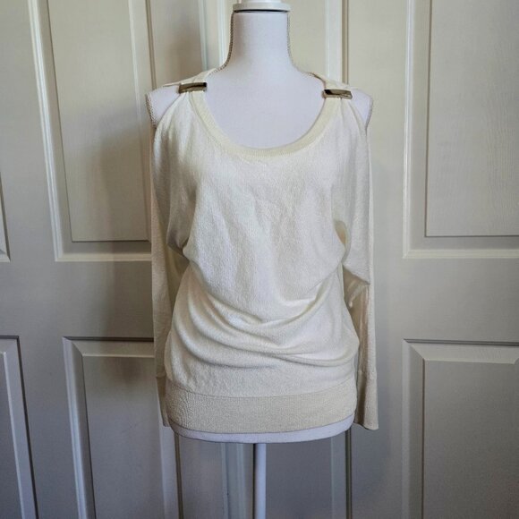 NY&C WOMEN'S CREAM METALIC SWEATER SIZE S NWT - Picture 1 of 9
